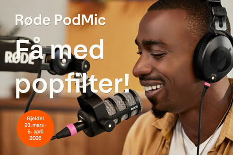 Kjøp RØDE PodMic og få med popfilter
